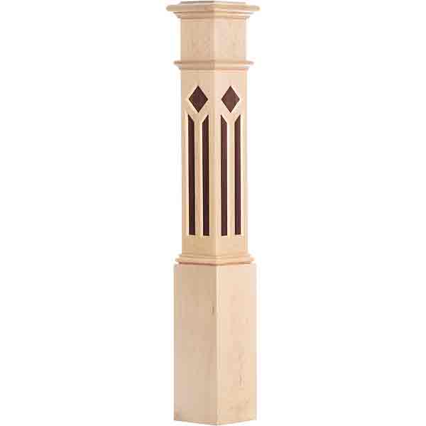 lj-4096 inlay diamond trapezoid box newel