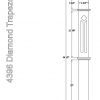 4396 Diamond Trapeziod Newel Dimensions