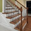 6010 Handrail, 4040 Newels, Hollow Single Basket and Double Twist Iron Balusters