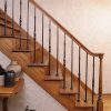 6010 Handrail, 4010 Newel Post, Hollow Fluted Knuckle Iron Balusters, and 7010 Upeasing w/cap,