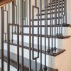 6210 Handrail, Hollow Plain and Rectangular Iron Balusters, LI-ALM06 Shoes