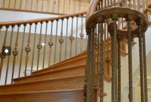 Wood Handrail with Volute Handrail Fitting