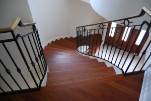 cherry wood staircase