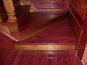 purpleheart wood stairs