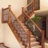 4091 Standard Box Newel, 6519 Handrail, Single basket and double twist iron balusters