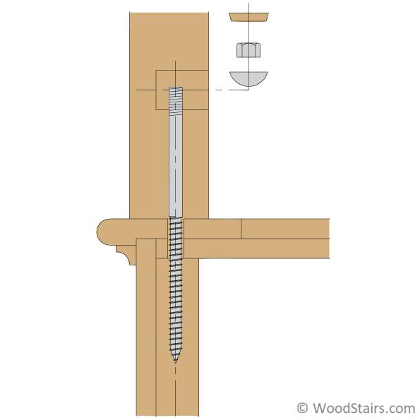 LJ-3008 Sure-Tite Fastener Wood Stairs Newel Post Hardware